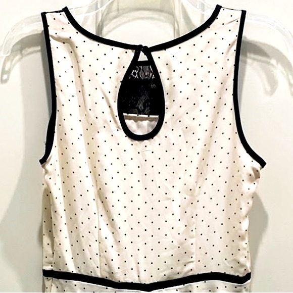 LC Lauren Conrad Polka Dot Sleeveless Lace Fit & Flare Lined Dressy Dress Size 4 - Picture 7 of 11